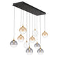 Eurofase Lighting Iissa 47" 10-Light Integrated LED Mixed Glass Shade Gold Steel Multi-Drop Chandelier