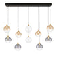 Eurofase Lighting Iissa 47" 10-Light Integrated LED Mixed Glass Shade Gold Steel Multi-Drop Chandelier