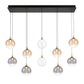 Eurofase Lighting Iissa 47" 10-Light Integrated LED Mixed Glass Shade Gold Steel Multi-Drop Chandelier