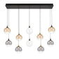 Eurofase Lighting Iissa 47" 10-Light Integrated LED Mixed Glass Shade Gold and Black Steel Multi-Drop Chandelier