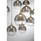 Eurofase Lighting Iissa 47" 10-Light Integrated LED Smoke Glass Shade Gold Steel Multi-Drop Chandelier