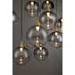 Eurofase Lighting Iissa 47" 10-Light Integrated LED Smoke Glass Shade Gold Steel Multi-Drop Chandelier