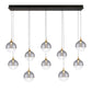 Eurofase Lighting Iissa 47" 10-Light Integrated LED Smoke Glass Shade Gold Steel Multi-Drop Chandelier
