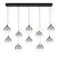 Eurofase Lighting Iissa 47" 10-Light Integrated LED Smoke Glass Shade Gold and Black Steel Multi-Drop Chandelier