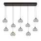 Eurofase Lighting Iissa 47" 10-Light Integrated LED Smoke Glass Shade Gold and Black Steel Multi-Drop Chandelier