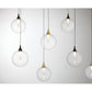 Eurofase Lighting Iissa 72" 14-Light Integrated LED Clear Glass Shade Gold and Black Steel Multi-Drop Chandelier