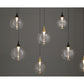 Eurofase Lighting Iissa 72" 14-Light Integrated LED Clear Glass Shade Gold and Black Steel Multi-Drop Chandelier