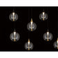 Eurofase Lighting Iissa 72" 14-Light Integrated LED Clear Glass Shade Gold and Black Steel Multi-Drop Chandelier