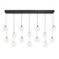 Eurofase Lighting Iissa 72" 14-Light Integrated LED Clear Glass Shade Gold and Black Steel Multi-Drop Chandelier