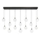 Eurofase Lighting Iissa 72" 14-Light Integrated LED Clear Glass Shade Matte Black Steel Multi-Drop Chandelier
