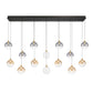 Eurofase Lighting Iissa 72" 14-Light Integrated LED Mixed Glass Shade Gold Steel Multi-Drop Chandelier