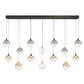 Eurofase Lighting Iissa 72" 14-Light Integrated LED Mixed Glass Shade Gold and Black Steel Multi-Drop Chandelier