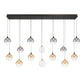 Eurofase Lighting Iissa 72" 14-Light Integrated LED Mixed Glass Shade Gold and Black Steel Multi-Drop Chandelier