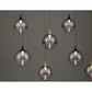 Eurofase Lighting Iissa 72" 14-Light Integrated LED Smoke Glass Shade Gold and Black Steel Multi-Drop Chandelier