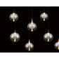 Eurofase Lighting Iissa 72" 14-Light Integrated LED Smoke Glass Shade Gold and Black Steel Multi-Drop Chandelier