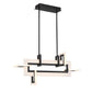 Eurofase Lighting Inizio 33" Dimmable Integrated LED Matte Black Chandelier With White Acrylic Shades