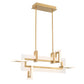 Eurofase Lighting Inizio 33" Dimmable Integrated LED Matte Gold Chandelier With White Acrylic Shades