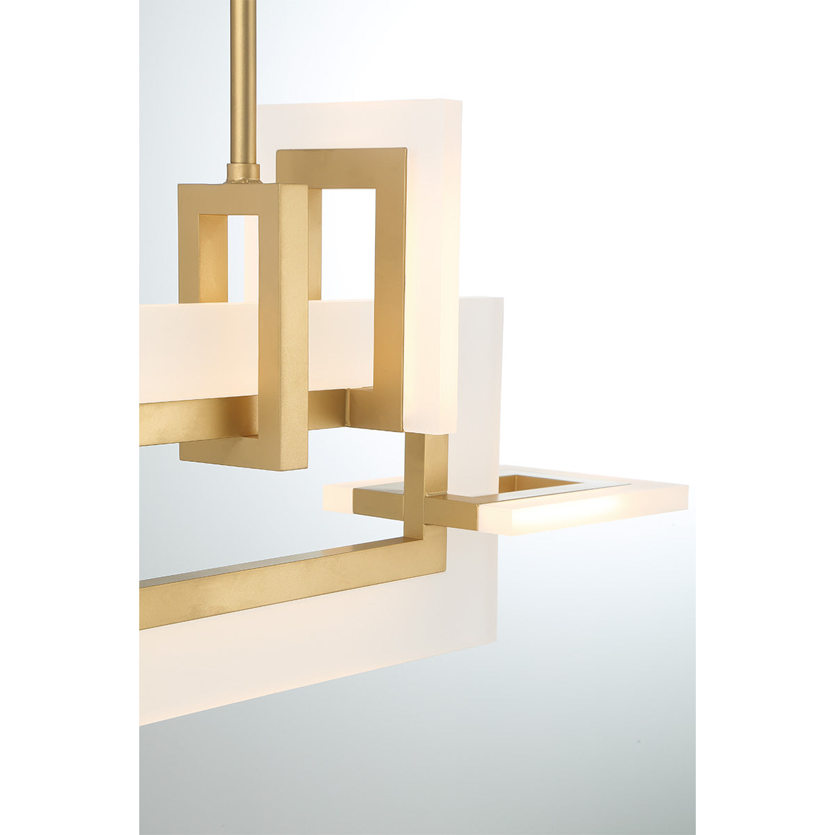 Eurofase Lighting Inizio 33" Dimmable Integrated LED Matte Gold Chandelier With White Acrylic Shades