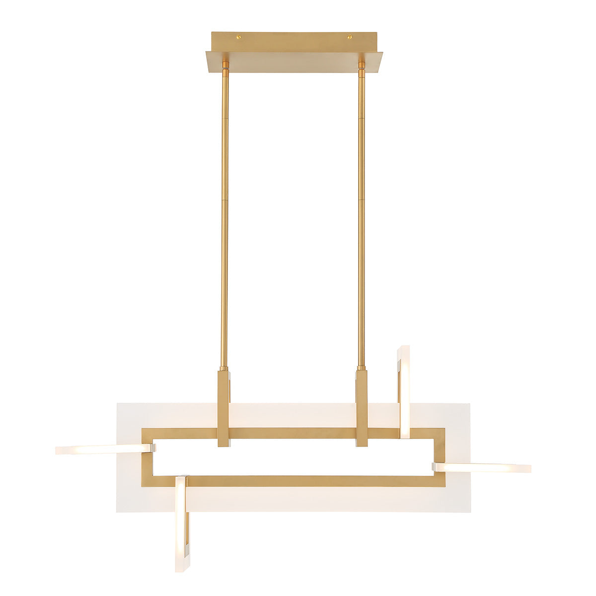 Eurofase Lighting Inizio 33" Dimmable Integrated LED Matte Gold Chandelier With White Acrylic Shades