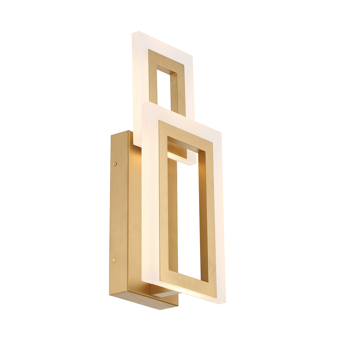 Eurofase Lighting Inizio 33" Dimmable Integrated LED Matte Gold Wall Sconce With White Acrylic Shades