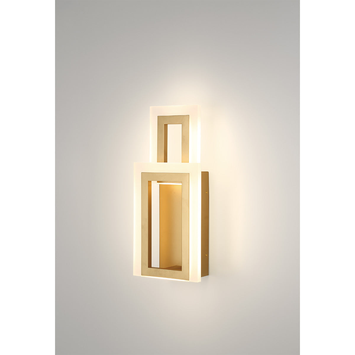 Eurofase Lighting Inizio 33" Dimmable Integrated LED Matte Gold Wall Sconce With White Acrylic Shades