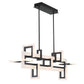 Eurofase Lighting Inizio 48" Dimmable Integrated LED Matte Black Chandelier With White Acrylic Shades