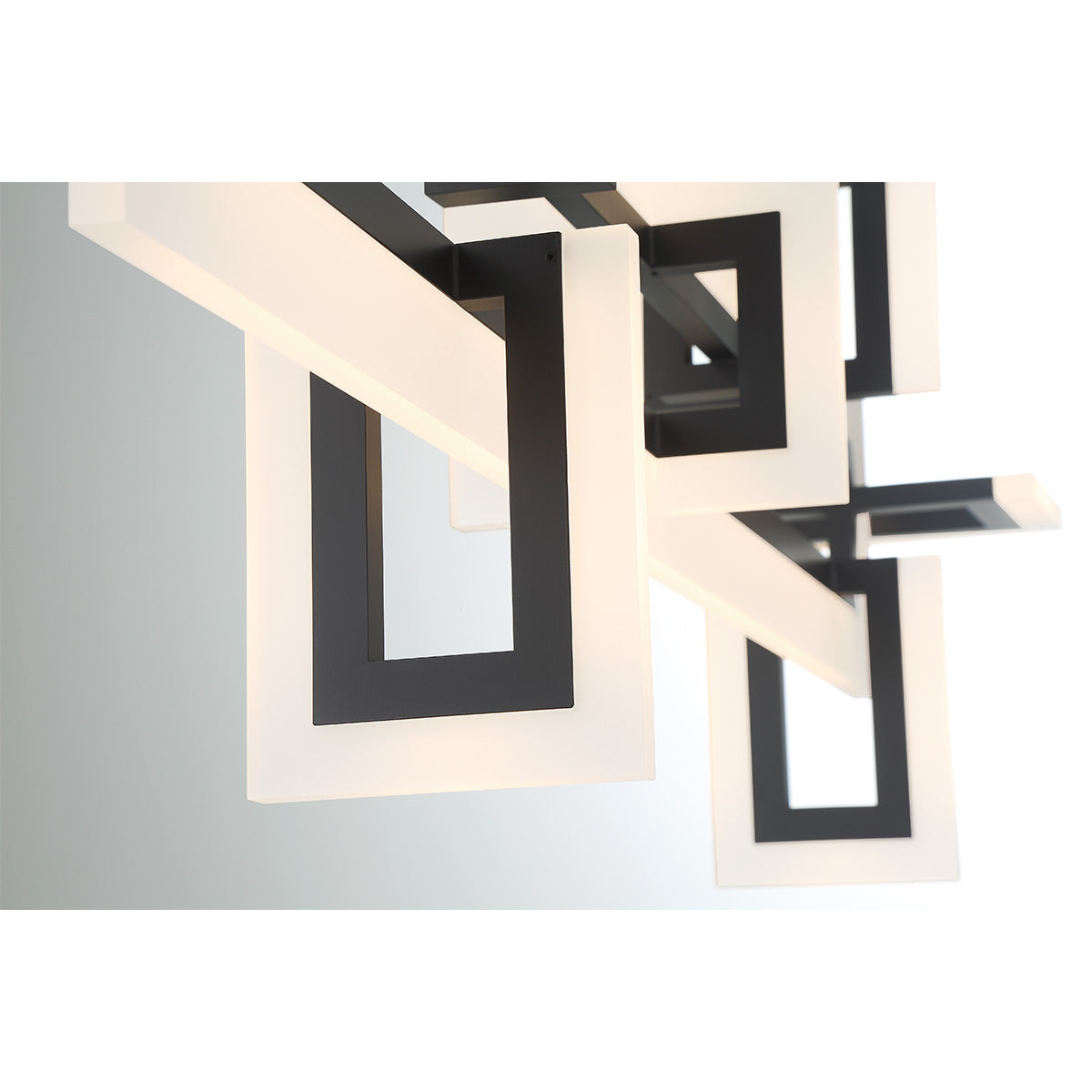 Eurofase Lighting Inizio 48" Dimmable Integrated LED Matte Black Chandelier With White Acrylic Shades
