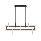 Eurofase Lighting Inizio 48" Dimmable Integrated LED Matte Black Chandelier With White Acrylic Shades