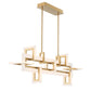 Eurofase Lighting Inizio 48" Dimmable Integrated LED Matte Gold Chandelier With White Acrylic Shades