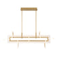 Eurofase Lighting Inizio 48" Dimmable Integrated LED Matte Gold Chandelier With White Acrylic Shades
