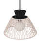 Eurofase Lighting Jelice 24" 1-Light Beige Rope Shade Matte Black Pet Weave Outdoor Pendant Light