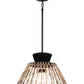 Eurofase Lighting Jelice 24" 1-Light Beige Rope Shade Matte Black Pet Weave Outdoor Pendant Light