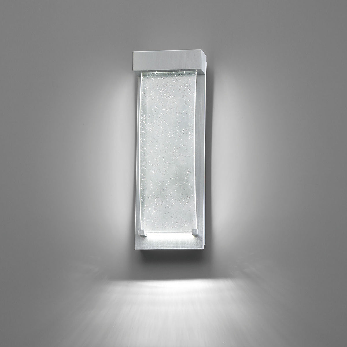 Eurofase Lighting Kabo 14" 1-Light Integrated LED Clear Glass Shade Matte Silver Outdoor Wall Sconce