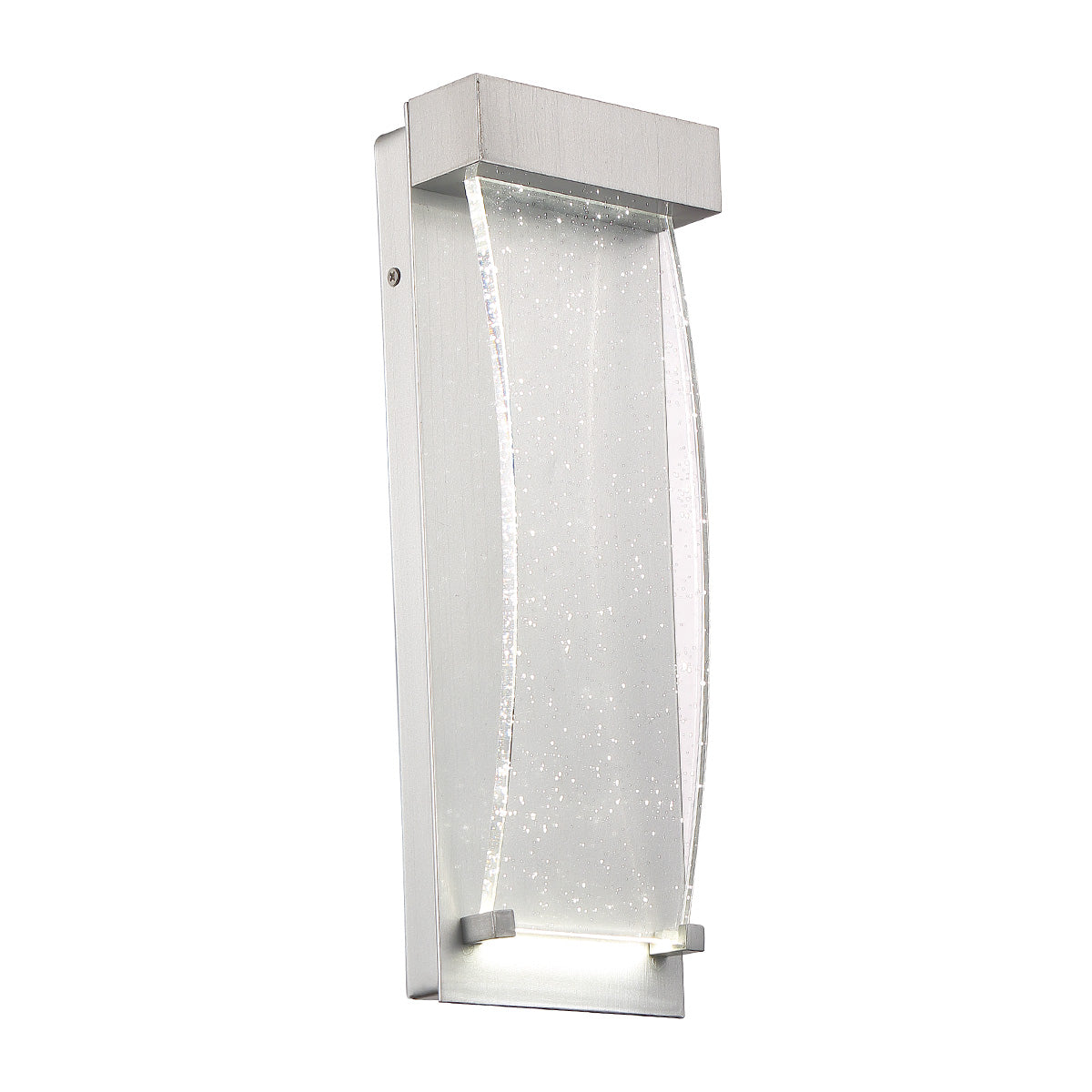 Eurofase Lighting Kabo 14" 1-Light Integrated LED Clear Glass Shade Matte Silver Outdoor Wall Sconce