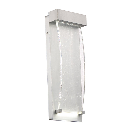 Eurofase Lighting Kabo 14" 1-Light Integrated LED Clear Glass Shade Matte Silver Outdoor Wall Sconce