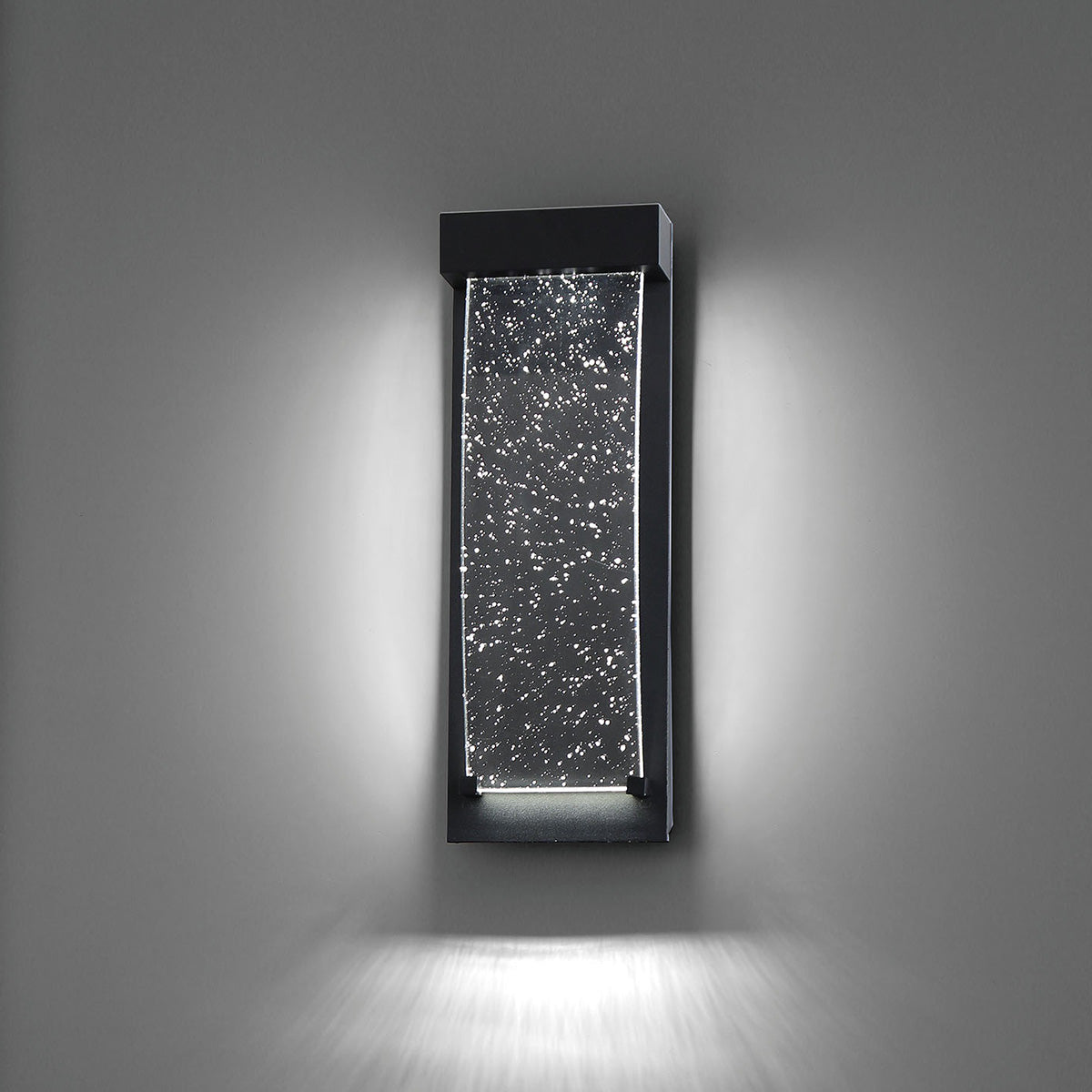 Eurofase Lighting Kabo 14" 1-Light Integrated LED Clear Glass Shade Powder Coat Black Outdoor Wall Sconce