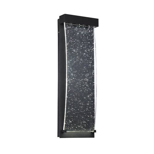 Eurofase Lighting Kabo 14" 1-Light Integrated LED Clear Glass Shade Powder Coat Black Outdoor Wall Sconce