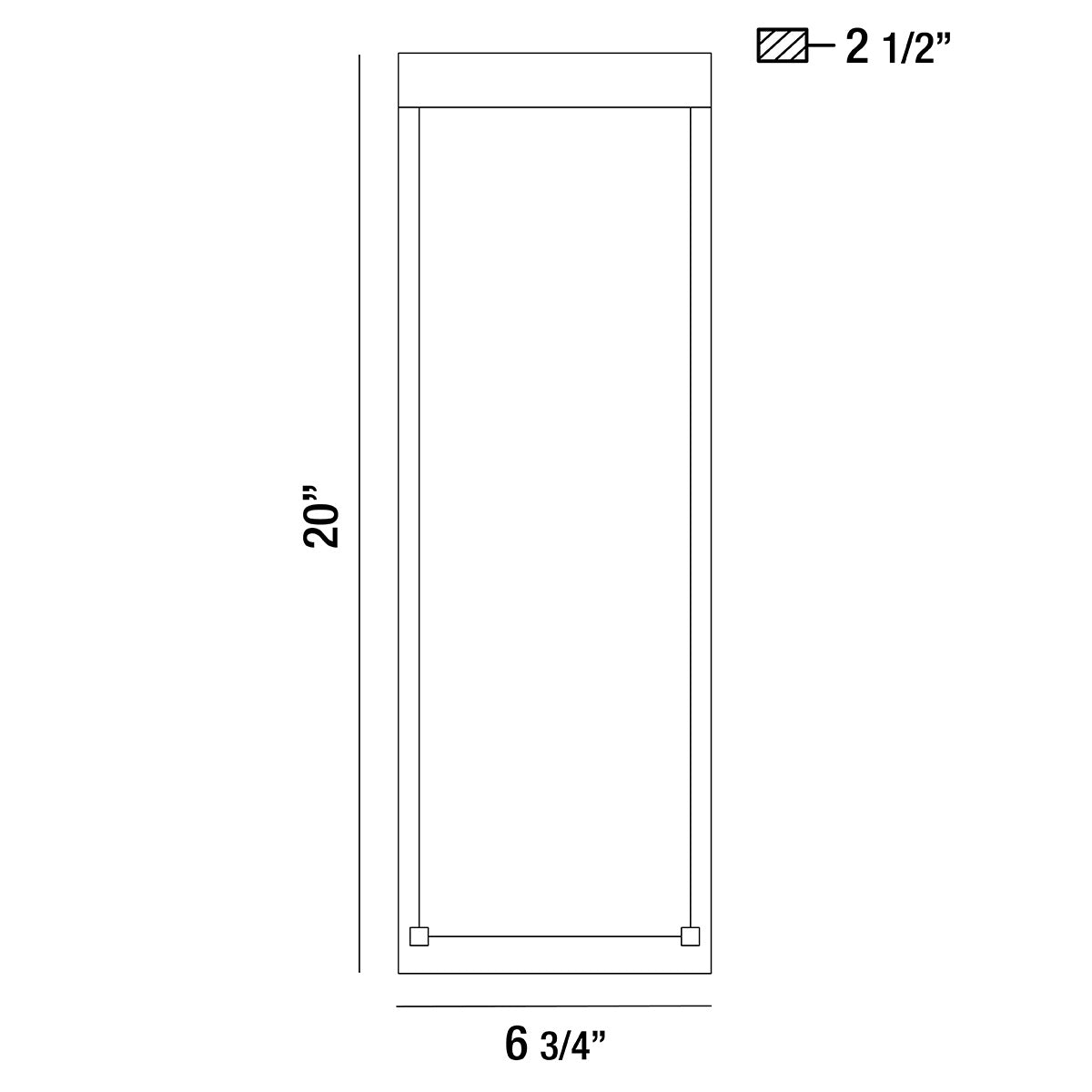 Eurofase Lighting Kabo 20" 1-Light Integrated LED Clear Glass Shade Matte Silver Outdoor Wall Sconce
