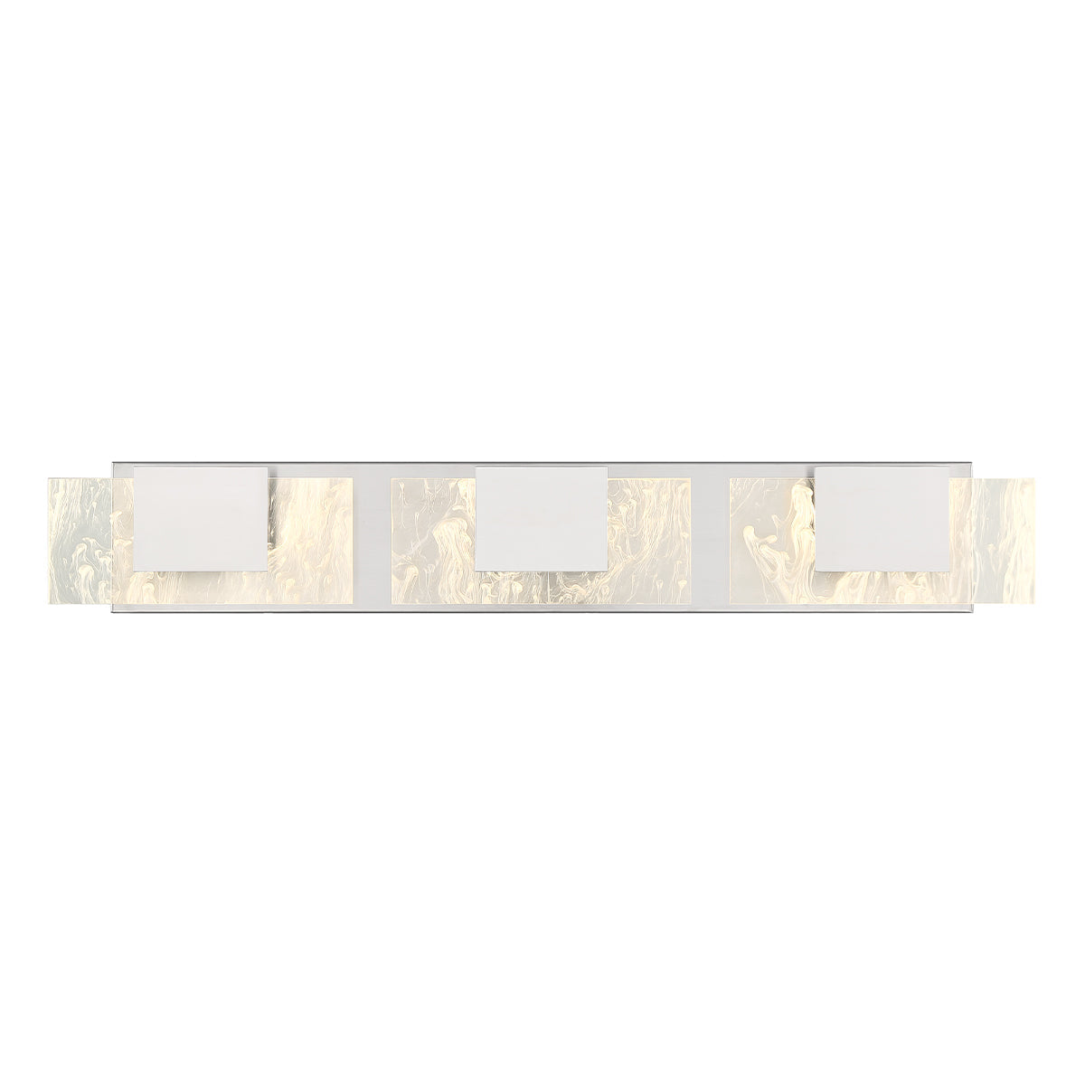 Eurofase Lighting Kasha 28" 3-Light Dimmable LED Chrome Metal Bath Bar With Clear & Smoke Pattern Shades