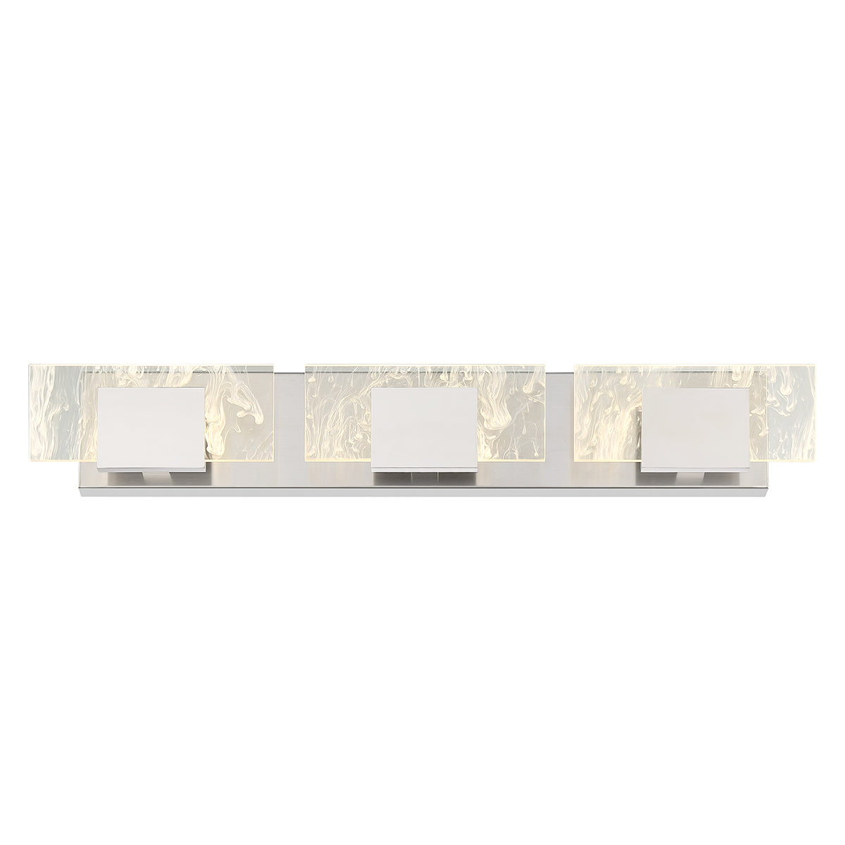 Eurofase Lighting Kasha 28" 3-Light Dimmable LED Chrome Metal Bath Bar With Clear & Smoke Pattern Shades