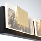 Eurofase Lighting Kasha 28" 3-Light Dimmable LED Gold & Black Metal Bath Bar With Clear & Smoke Pattern Shades