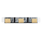 Eurofase Lighting Kasha 28" 3-Light Dimmable LED Gold & Black Metal Bath Bar With Clear & Smoke Pattern Shades