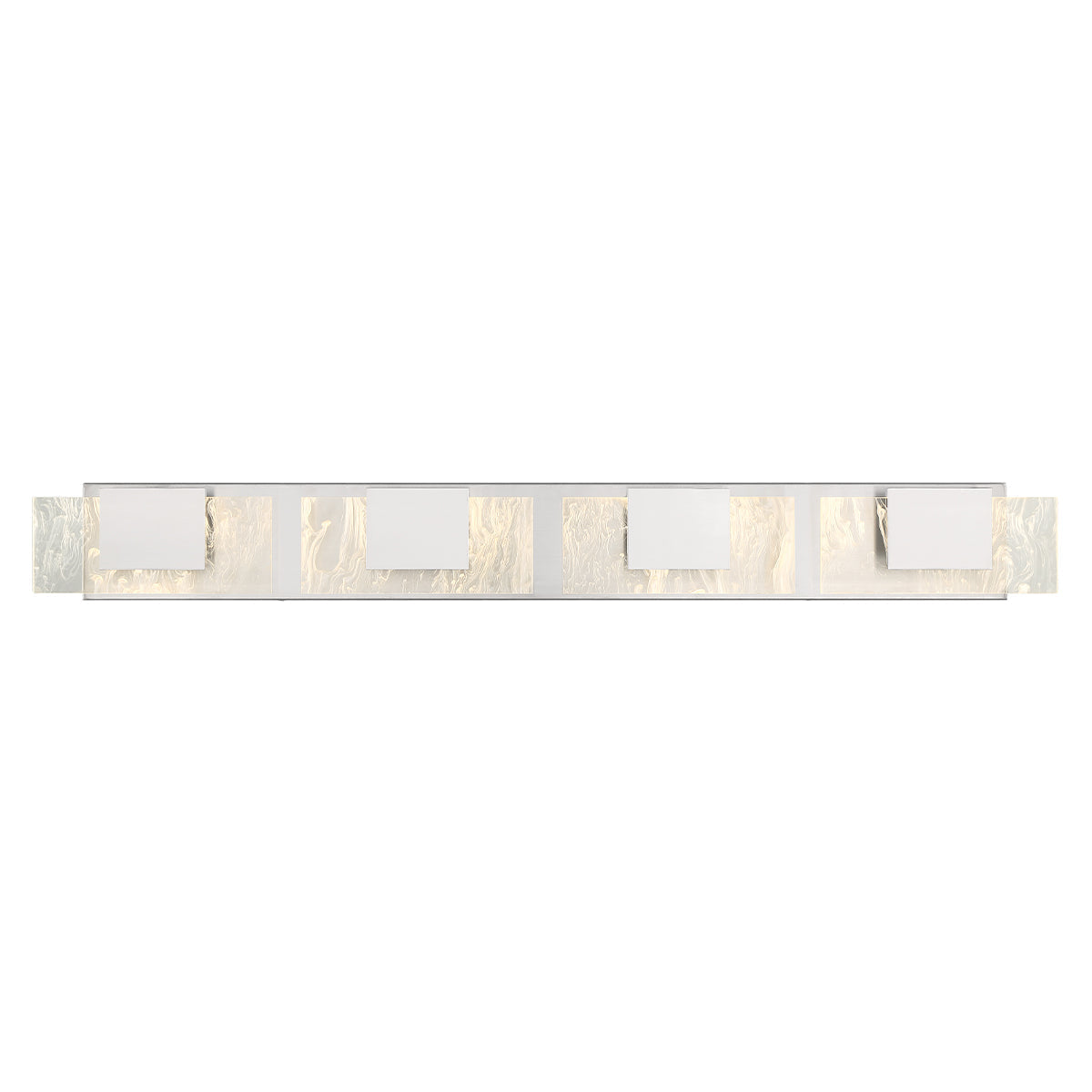Eurofase Lighting Kasha 37" 4-Light Dimmable LED Chrome Metal Bath Bar With Clear & Smoke Pattern Shades