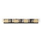 Eurofase Lighting Kasha 37" 4-Light Dimmable LED Gold & Black Mixed Metal Bath Bar With Clear & Smoke Pattern Shades