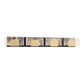 Eurofase Lighting Kasha 37" 4-Light Dimmable LED Gold & Black Mixed Metal Bath Bar With Clear & Smoke Pattern Shades
