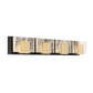 Eurofase Lighting Kasha 37" 4-Light Dimmable LED Gold & Black Mixed Metal Bath Bar With Clear & Smoke Pattern Shades