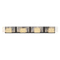 Eurofase Lighting Kasha 37" 4-Light Dimmable LED Gold & Black Mixed Metal Bath Bar With Clear & Smoke Pattern Shades