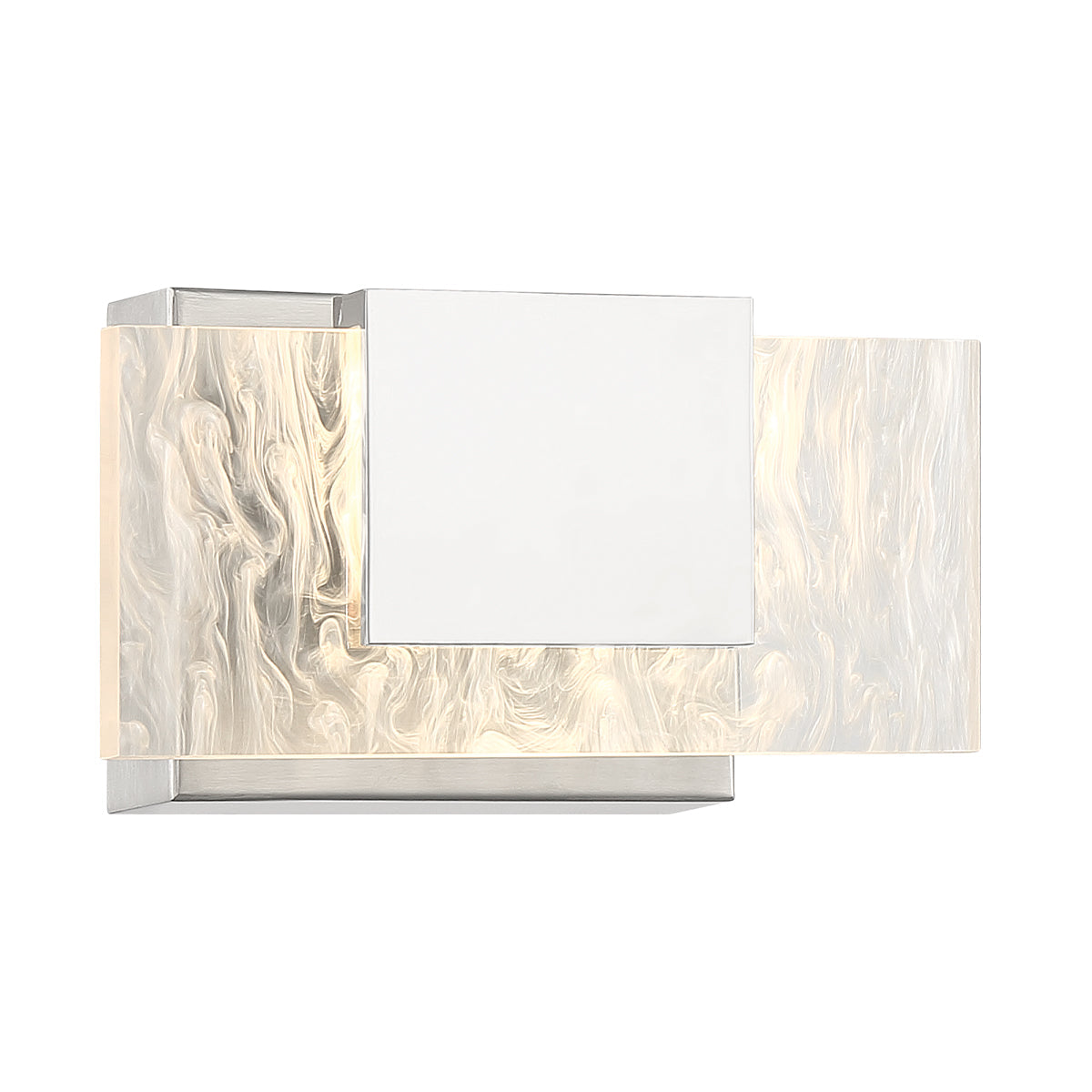 Eurofase Lighting Kasha 9" 1-Light Dimmable LED Chrome Metal Bath Bar With Clear & Smoke Pattern Shades