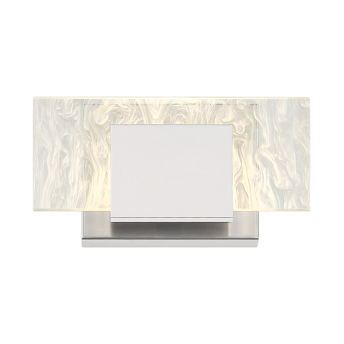 Eurofase Lighting Kasha 9" 1-Light Dimmable LED Chrome Metal Bath Bar With Clear & Smoke Pattern Shades
