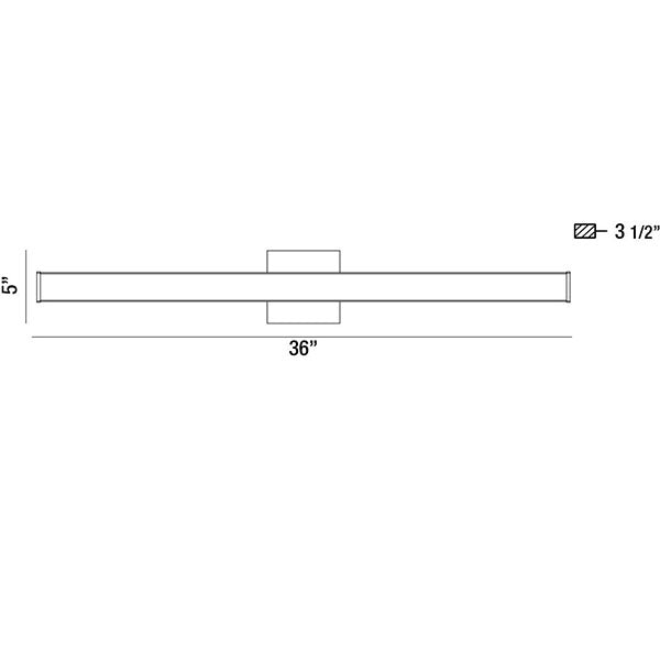 Eurofase Lighting Kelvin 36" Dimmable Integrated LED Aluminum Wall Sconce With White Acrylic Shade